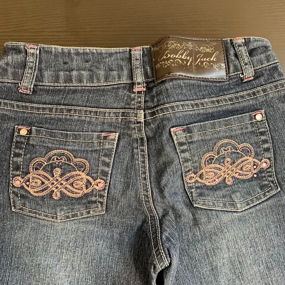 Vintage‎ Y2K Bobby Jack Denim Jeans Embroidered Monkey Youth Girl's 7